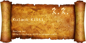 Kulacs Kitti névjegykártya
